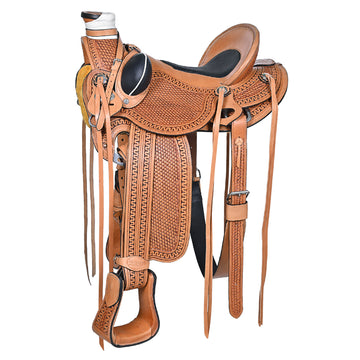 Western Horse Saddle American Leather Wade Ranch Roping Light Antique Tan Hilason